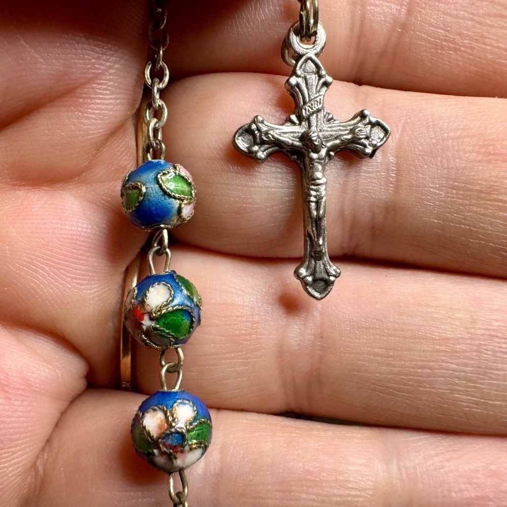Vintage Cloisonné Enamel Rosary.